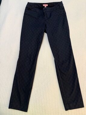 Lilly Pulitzer Navy Jacquard Textured Pants Size 2